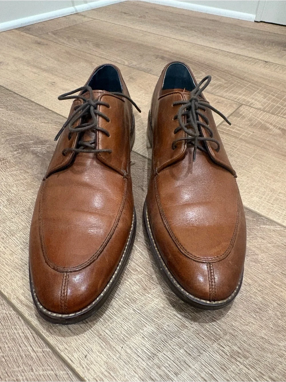Cole Haan Tan/Brown Leather Lace-Up Oxfords
